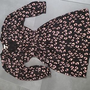 Rebecca Taylor Black and Pink Patterned Dress